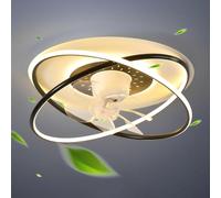 Ventilateur de plafond moderne avec éclairage LED 48 W, 6 vitesses, rotation à 360°, silencieux et à intensité variable, idéal pour chambre, salle à manger ou chambre d'enfant. Il est doté d'une télé
