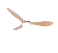 Ventilateur de plafond moderne, télécommande, lumière LED à économie d'énergie, couleur bois, 52inch(132cm)