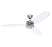Ventilateur de plafond Night Flight Chrome / Transparent Chrome / Nickel brossé