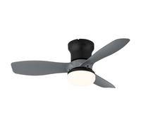 Globo Ventilateur Decken 3 Lames Avec Lumière LED Dimmable CCT, Noir 61 cm