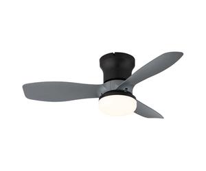 Ventilateur de plafond, noir, LED, à intensité variable, télécommande, diamètre 61 cm
