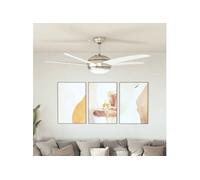 vidaXL Ventilateur de plafond orné avec lampe 128 cm Blanc