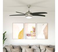 Ventilateur de Plafond Orné avec Lumière Marron Clair Plafonnier Lampe vidaXL