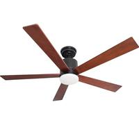 Ventilateur de plafond Pepeo avec plafonnier - silencieux & performant - Ventilateur de plafond Tibu avec télécommande et éclairage LED dimmable Ventilateur Ø132cm pales bois, minuterie, moteur DC