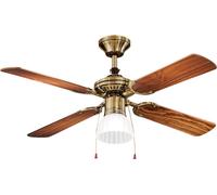 Ventilateur de plafond Perenz 7064 OB avec lumière, noyer foncé, d.105 cm, 4 pales, moteur AC 50W silencieux, ampoule E27