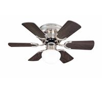 Ventilateur de plafond Petite Nickel avec lumière 76 cm