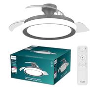 Philips Ventilateur plafond Bliss – 3 pales rétractables LED, 106 cm, 3000–6500K, télécommande, noir