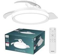 Philips Ventilateur de plafond Bliss, LED 28 W, pales rétractables, Ø106 cm, télécommande, blanc
