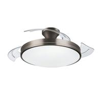 Philips Plafonnier LED Atlas 28W avec ventilateur 35W, 2700-4000-5500K, télécommande, nickel