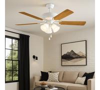 Ventilateur de Plafond Plafonnier Avant Rendements Aile Réversible 3 Feux 132 CM