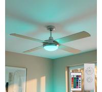 Ventilateur de Plafond Plafonnier LED Dimmable Aile Réversible Télécommande