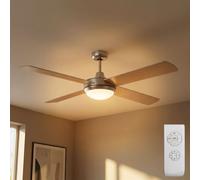 Ventilateur de Plafond Plafonnier LED Réversible Vor-Rücklauf Télécommande Bois