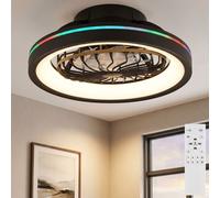 Ventilateur de Plafond Plafonnier LED Rvb Dimmable Arc-en-Ciel Nuit Télécommande