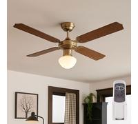 Ventilateur de Plafond Plafonnier Télécommande Ventilatorleuchte LED 7W Tirette