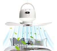 Ventilateur de plafond portable 1200 mAh réglable rechargeable pour tente, cuisine, intérieur, tonnelles, terrasses, auvents, plages, chambres