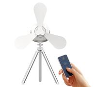 Ventilateur de plafond portable avec lumière, télécommande - Batterie 7200 mAh équipement polyvalent pour extérieur, auvent, terrasse, chambre, plage