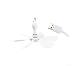 Ventilateur de plafond portable USB pour tente de camping, six design silencieux avec télécommande, quatre réglages de circulation d'air, petit ventilateur alimenté par piles pour dortoir (A)