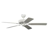 Ventilateur de plafond Potkuri de Pepeo sans éclairage, blanc laqué, pâles réversibles blanc / osier, 132 cm
