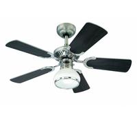 Westinghouse Ventilateur de plafond Princess Radiance II 90 cm – 5 pales, lampe dôme verre, étain