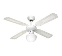 Farelek Bali Ventilateur de plafond, 107 cm, blanc