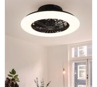 Ventilateur de plafond salon lumière plafonnier chambre lumière effet étoile, télécommande dimmable CCT veilleuse minuterie, LED 30 watts LED 3500lm 2700-6500K, D 50 cm