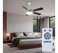 Ventilateur de Plafond Salon Luminaires Blanc LED Télécommande Tdc