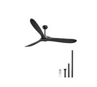 Ventilateur De Plafond Sans Lumière 180cm Avec Télécommande 6 Vitesses 3 Pales