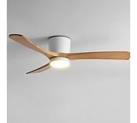 Ventilateur de plafond silencieux avec lumière, télécommande d'intérieur, ventilateur de plafond à 6 vitesses, lumières de ventilateur à LED blanches, éclairage de ventilateur, lames en bois pour sa