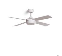 Ventilateur de plafond Silencieux Blanc Navy 132cm Moteur DC Sans Lumière Télécommande Blanc Non