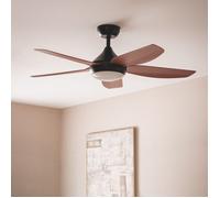 Ventilateur de Plafond Silencieux Dokós 122cm Motor DC, Bois foncé, Télécommande, Avec lumière, WIFI: False
