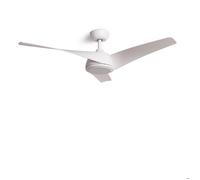 TECHBREY Ventilateur de Plafond Silencieux Eubea 132cm Moteur DC Blanc Contrôleur mural + télécommande Sans lumière Non Blanc
