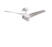 Ventilateur de Plafond Silencieux Eubea 132cm Moteur DC, Bois blanc, Contrôleur mural + télécommande, Sans lumière, WIFI: False