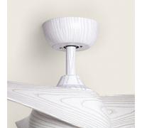 Ventilateur de Plafond Silencieux Eubea 132cm Motor DC Avec Lumière Contrôleur mural + télécommande Bois blanc Bois Blanc Non