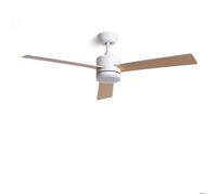 Ventilateur de Plafond Silencieux Fleves 132cm Motor DC Sans Lumière Contrôleur mural + télécommande Blanc Bois Clair Non