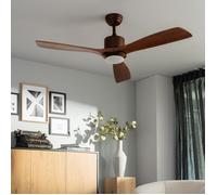 Ventilateur de plafond silencieux Forest Marron 132cm Moteur DC, Bois foncé, Télécommande, Avec lumière, WIFI: False