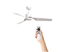 Ventilateur de plafond Silencieux Minimal Blanc 132cm Moteur DC, Blanc, Télécommande, Sans lumière, WIFI: False