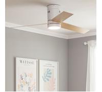 Ventilateur de Plafond Silencieux Tydir effet Bois 132cm Moteur DC Blanc
