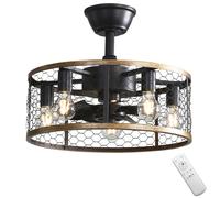 Ventilateur de Plafond, Sofucor, Ventilateur Plafond Industriel avec Lumière (Douille E27), Moteur DC Silencieux, 6 Vitesses