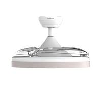 Ventilateur de plafond Taurus Polar Hide & Go avec éclairage LED 40 W, 6 vitesses, minuteur, mode été/hiver, télécommande Blanc