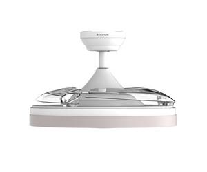 Ventilateur de plafond Taurus Polar Hide & Go avec éclairage LED 40 W, 6 vitesses, minuteur, mode été/hiver, télécommande Blanc