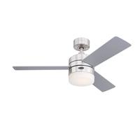 Ventilateur de plafond Télécommande Lumière LED Plafonnier Chrome Marron 105 cm