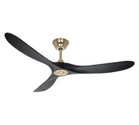 Ventilateur de plafond Télécommande Moteur DC Eco Genuino Laiton / Noir 152 cm