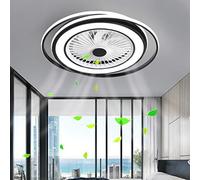 Ventilateur de plafond ultra-silencieux avec lampe 50W Creative Invisible Fan LED Plafonnier Télécommande Dimmable Can Timing Fan Lustre Moderne Salon Chambre Enfants Télécommande Ventilateur Lampe