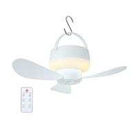 Ventilateur de plafond USB rechargeable par USB Batterie de 1800 mAh | Ventilateur de plafond intelligent extérieur pour randonnée, jardin, terrasse, auvent, abri de jardin