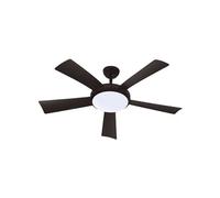 Far Elek Ventilateur de plafond Wallis – 38 W, Ø1320 mm, bois noir, télécommande, sélecteur de vitesse