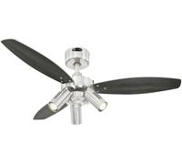 Ventilateur de plafond Westinghouse Jet Plus (Ø x H) 105 cm x 370 mm Couleur des pales: wengé, argent Couleur du boîtier (détails): nickel (bross