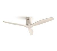 Ventilateur de plafond WIND CALM 40W silencieux pales ABS IP44 LED 15W Blanc G