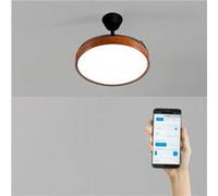 Ventilateur de plafond - WIND CLEAR STUDIO 40W silencieux avec pales rétractables et lumière LED - 6 vitesses Transparent
