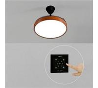CREATE / WIND CLEAR STUDIO S/Ventilateur de plafond avec lumière noir et bois foncé avec contrôleur mural et télécommande / 40W, Pales rétractables, Ø 91 cm, 3 températures de lumière