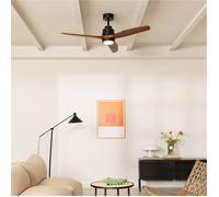 WIND STYLANCE - Ventilateur de plafond 40W silencieux 100% bois plusieurs tailles Noir G